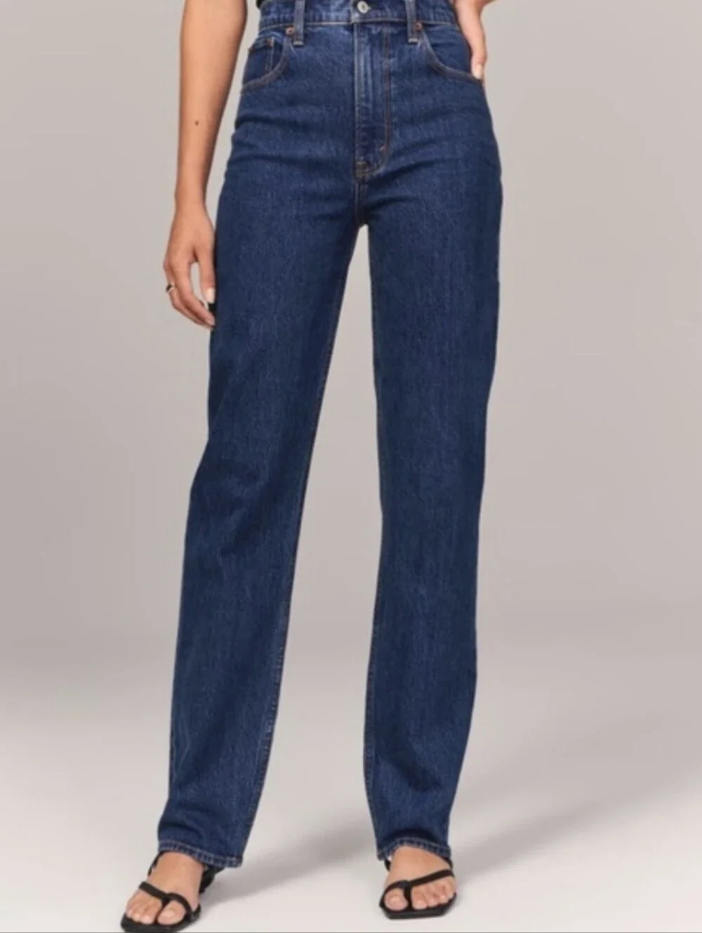 Abercrombie & Fitch The 90s Straight Ultra High Rise Jeans Womens Size 31/12L - Picture 1 of 10